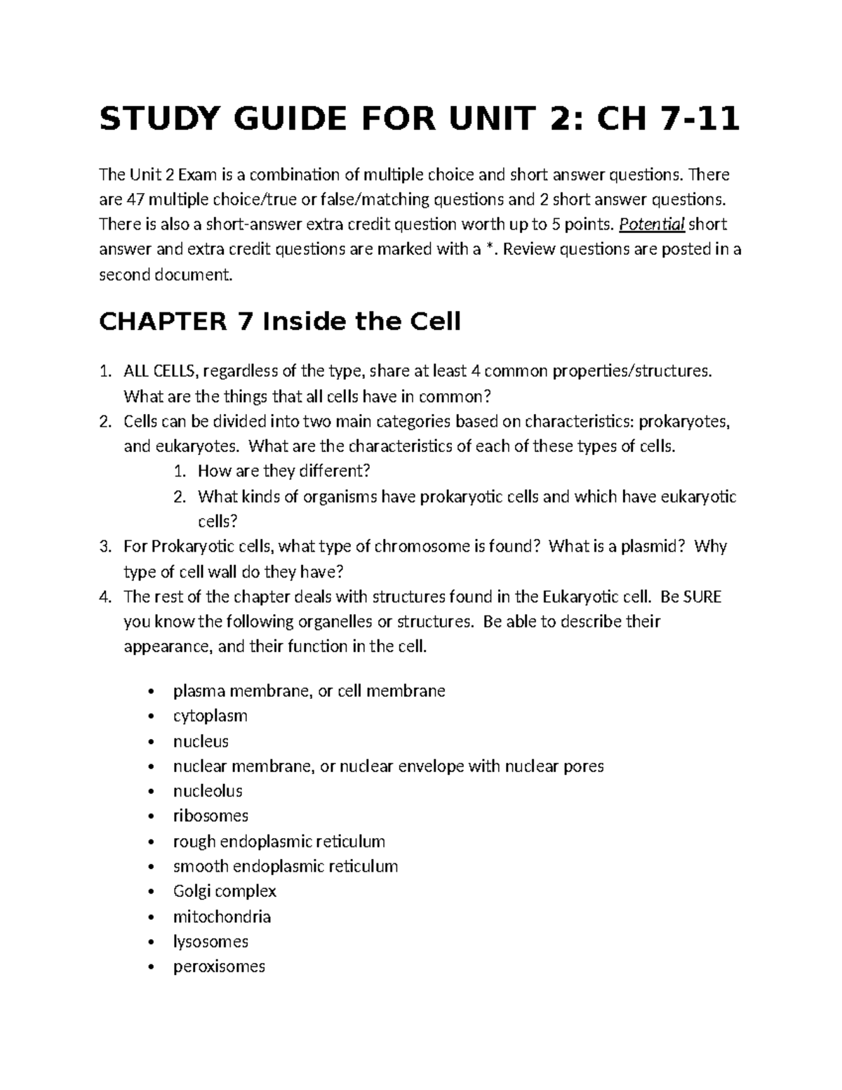 Unit 2 Exam Study Guide: Chapters 7-11 Key Concepts - Studocu