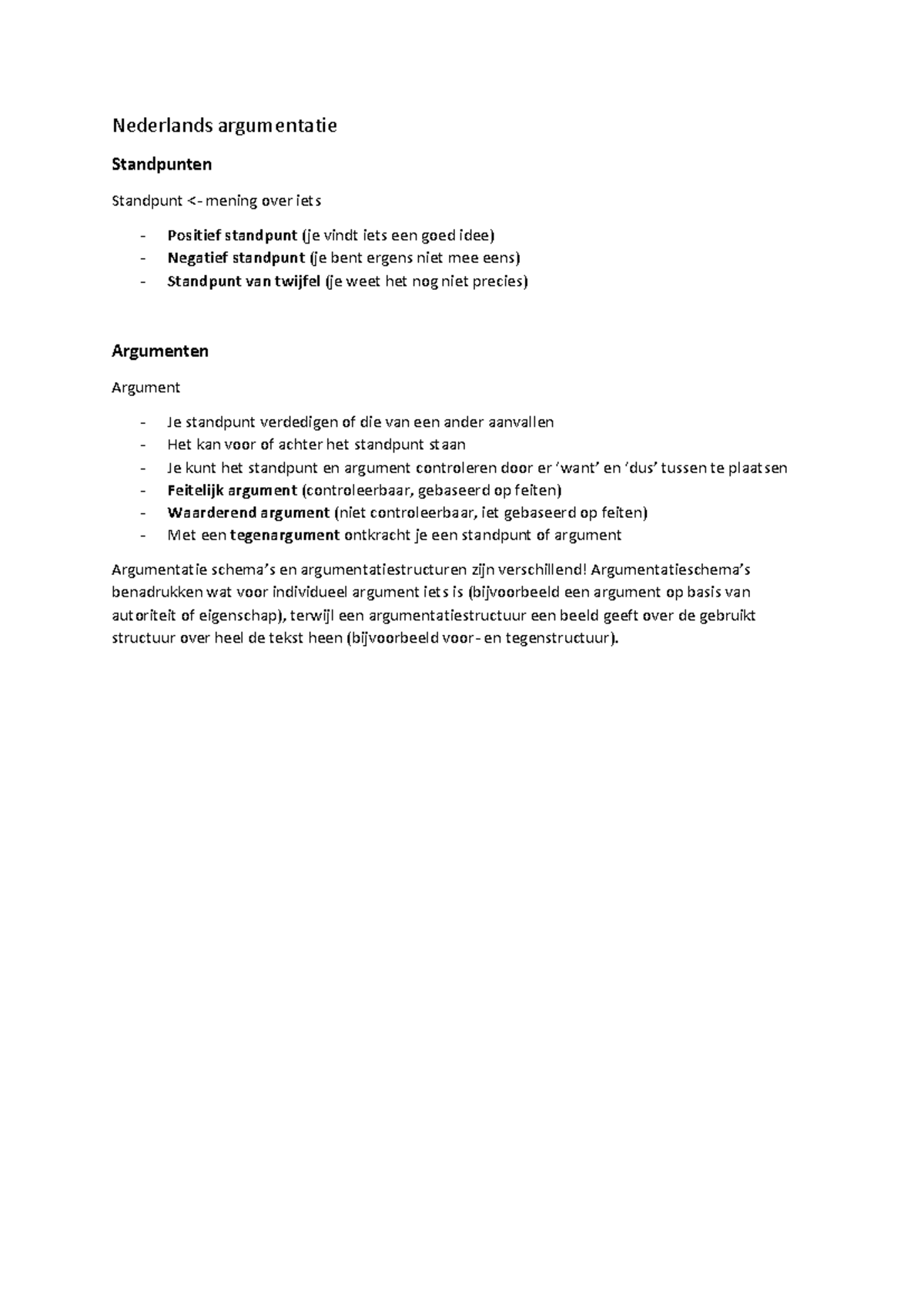 Nederlands Argumentatie: Essentiële Standpunten en Argumenten Guide ...
