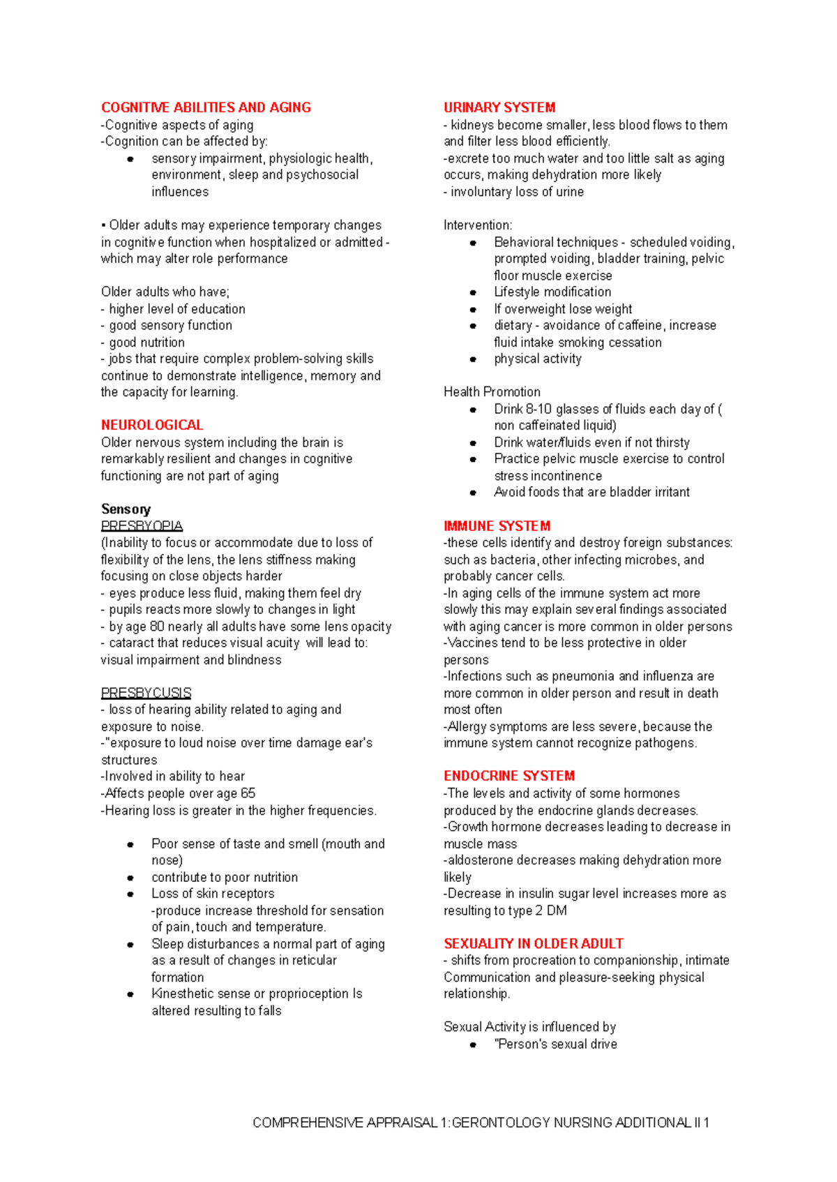 COG 101: Comprehensive Gerontology Nursing Overview and Aging Factors ...