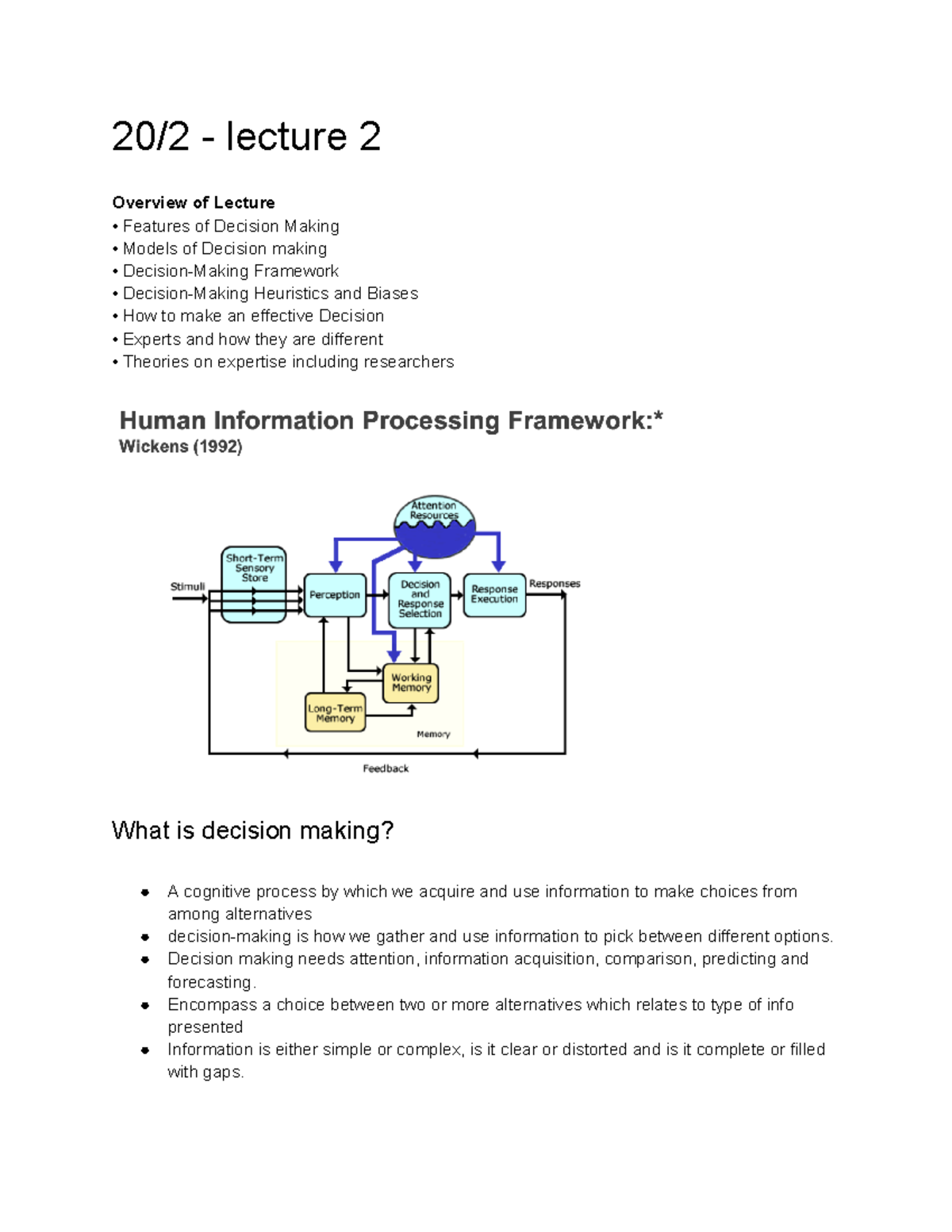 20 2 - lecture 2 - notes - 20/2 - lecture 2 Overview of Lecture ...