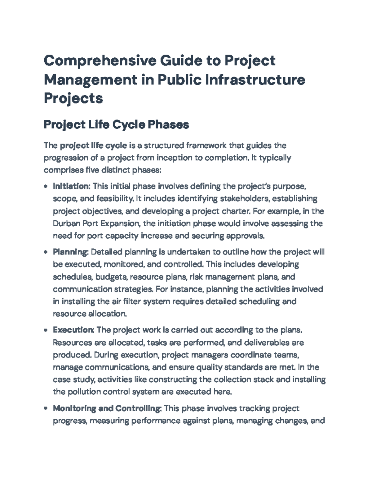 Comprehensive Guide to Project Management in Public Infrastructure ...