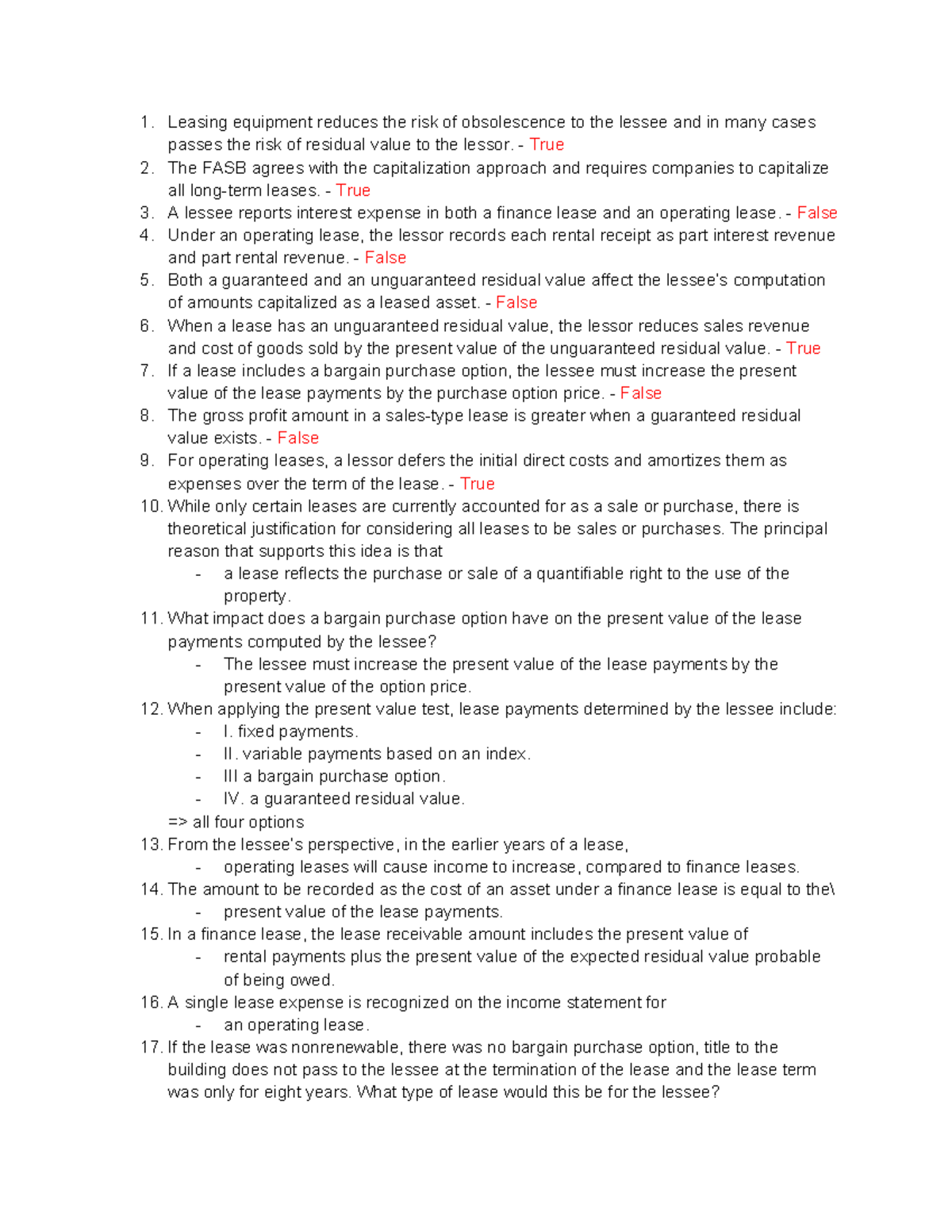 301 - Lecture Notes on Lease Accounting Principles and Practices - Studocu