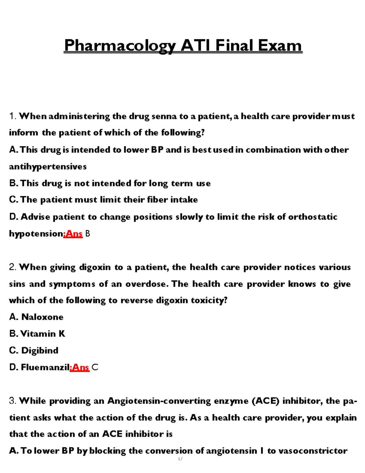 Pharmacology ATI Final Exam 2: Key Concepts and Drug Administration ...