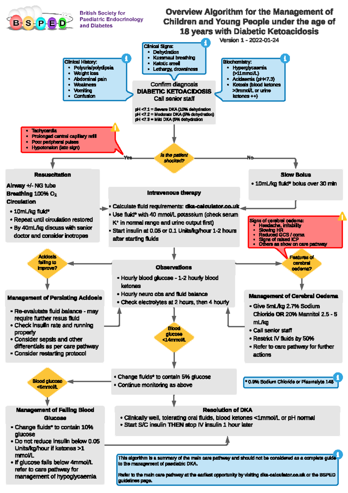 DKA Management Algorithm for Children and Young People - Studocu