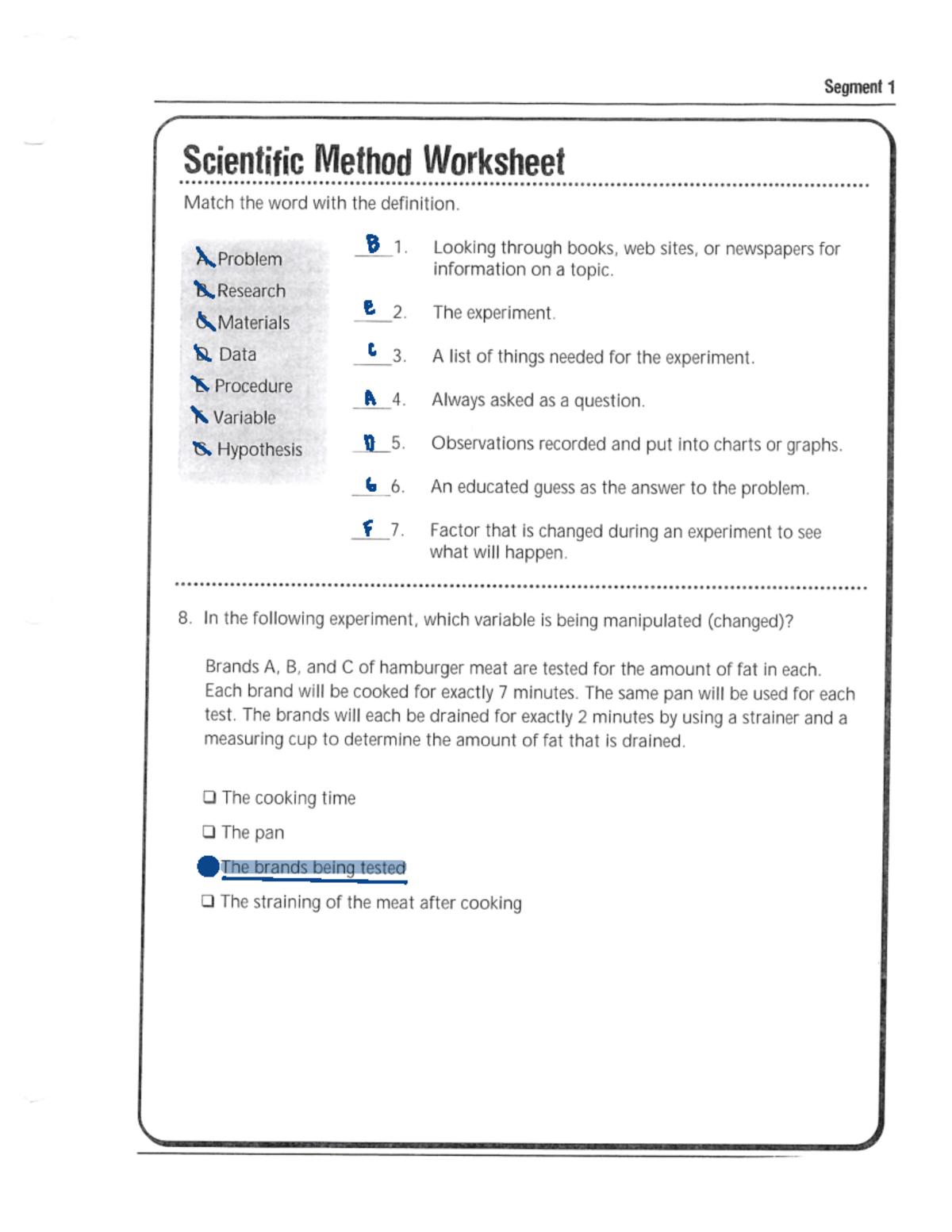 Sci-Method WS - Worksheet on the Scientific Method Concepts - Studocu