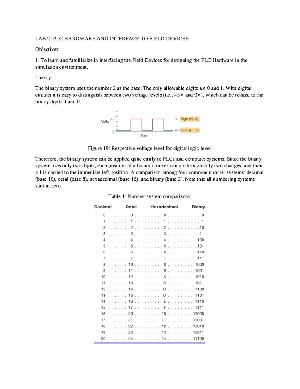 Detail work for Lab 2 - LAB 2: PLC HARDWARE AND INTERFACE TO FIELD ...