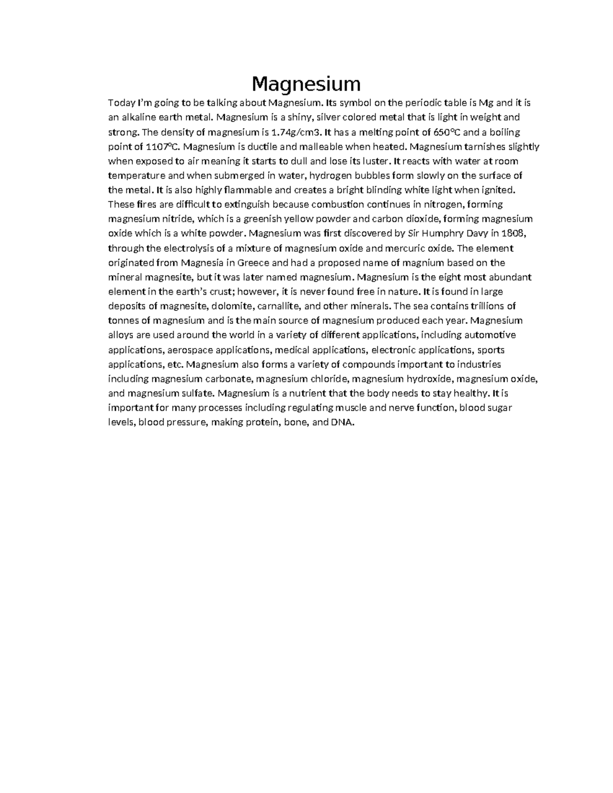Magnesium Overview: Properties, Uses, and Health Benefits - Studocu
