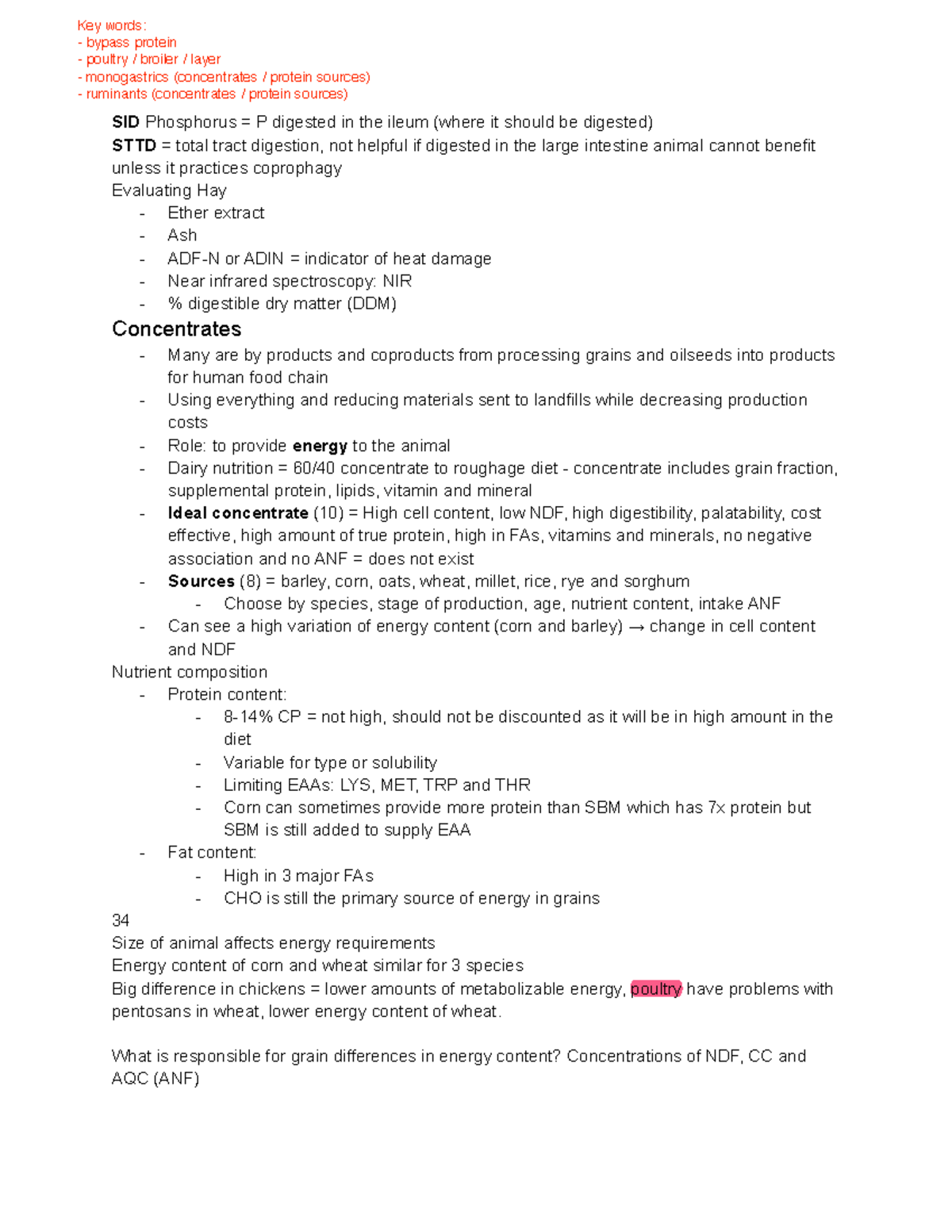 ANSC 3120 Final Exam Study Notes: Key Concepts and Topics - Studocu