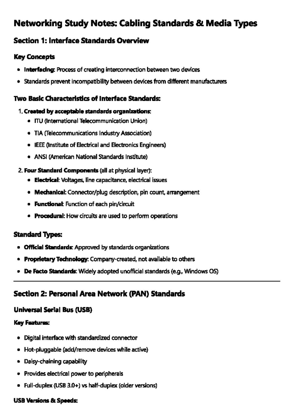 INF225 CH2 - Networking Study Notes: Cabling Standards & Media Types ...