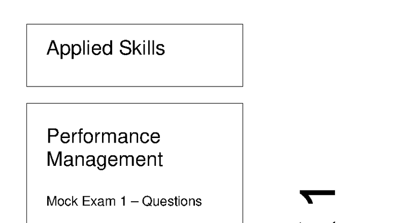 ACCA PM Mock Exam 1: Performance Management Questions & Answers - Studocu