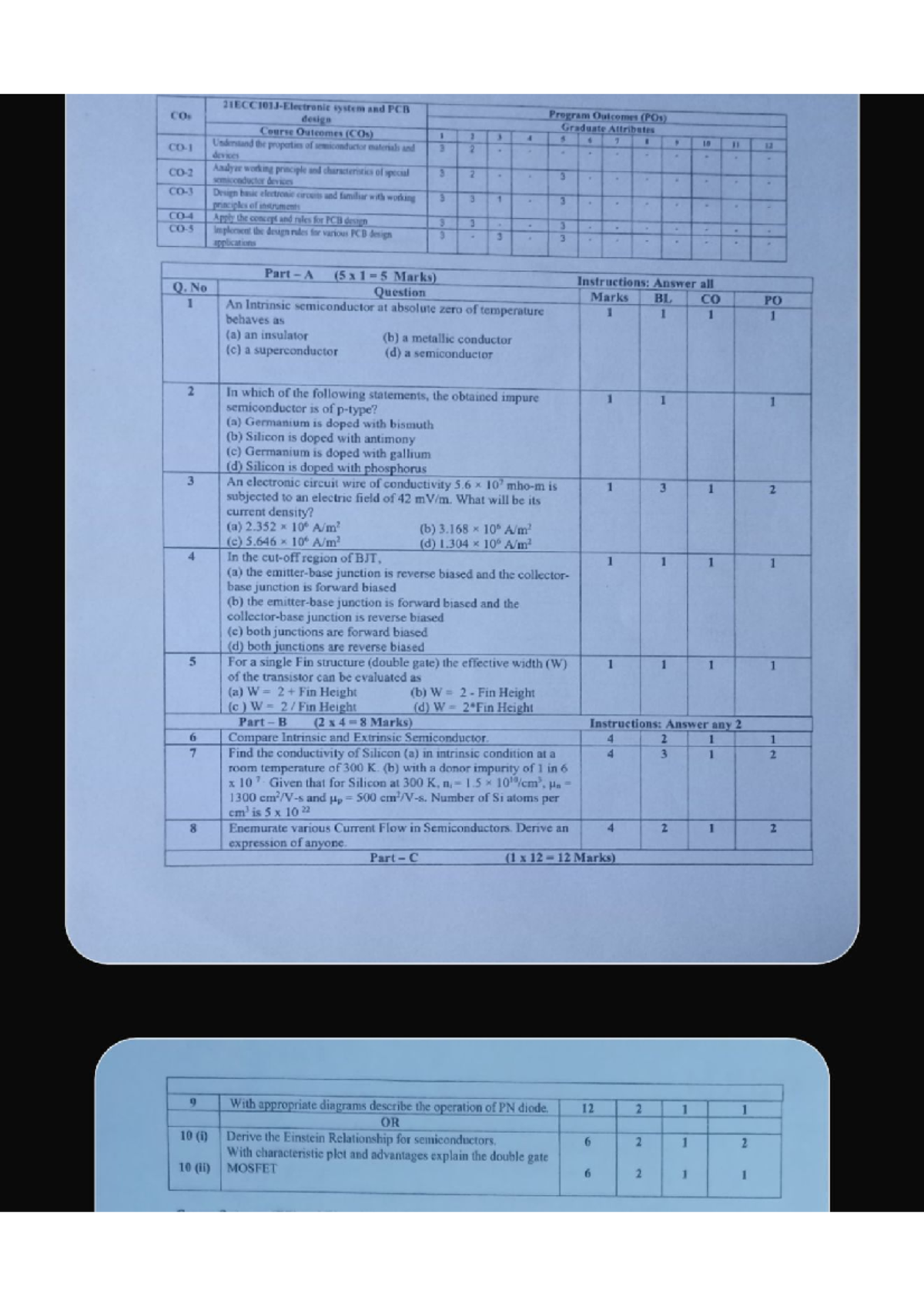 Pcb ct paper - system and PCB COs design Program Outcomes (POs ...