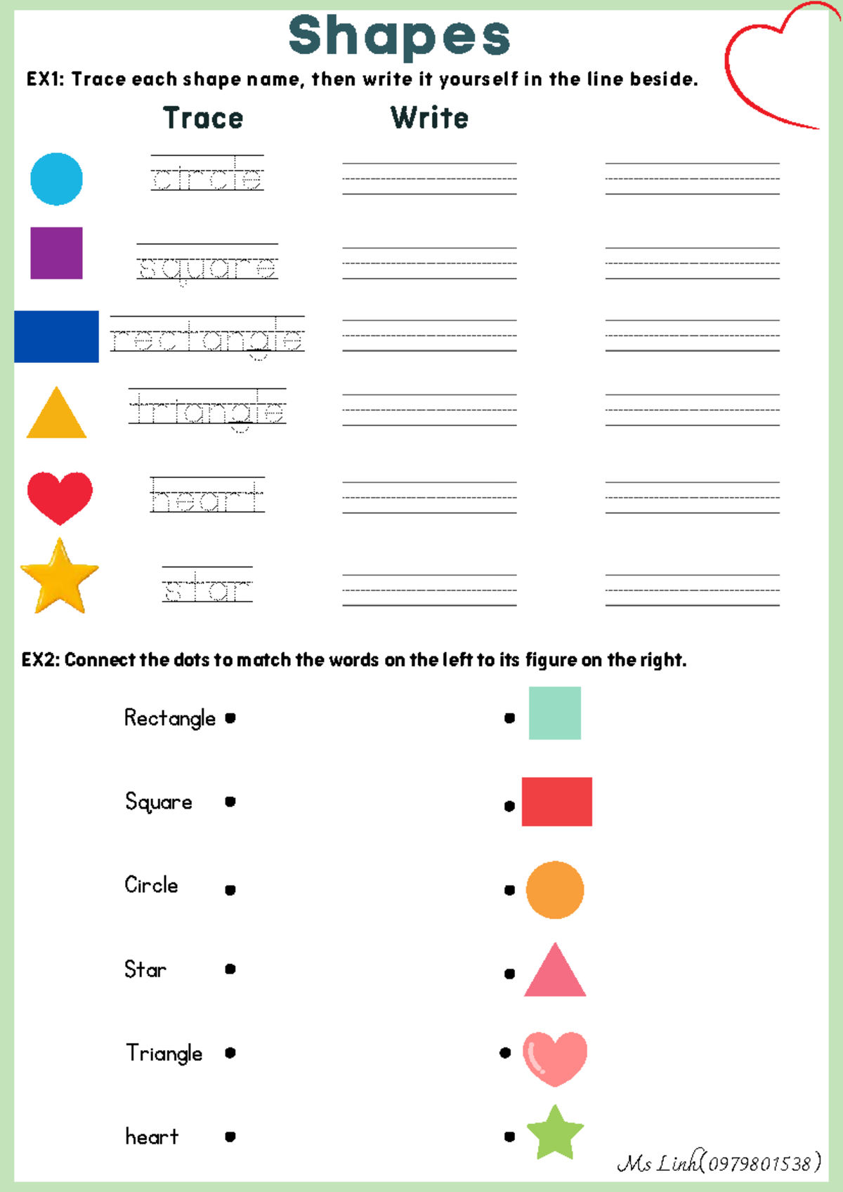 Shapes Worksheet: 2D Geometric Shapes Activities and Exercises - Studocu