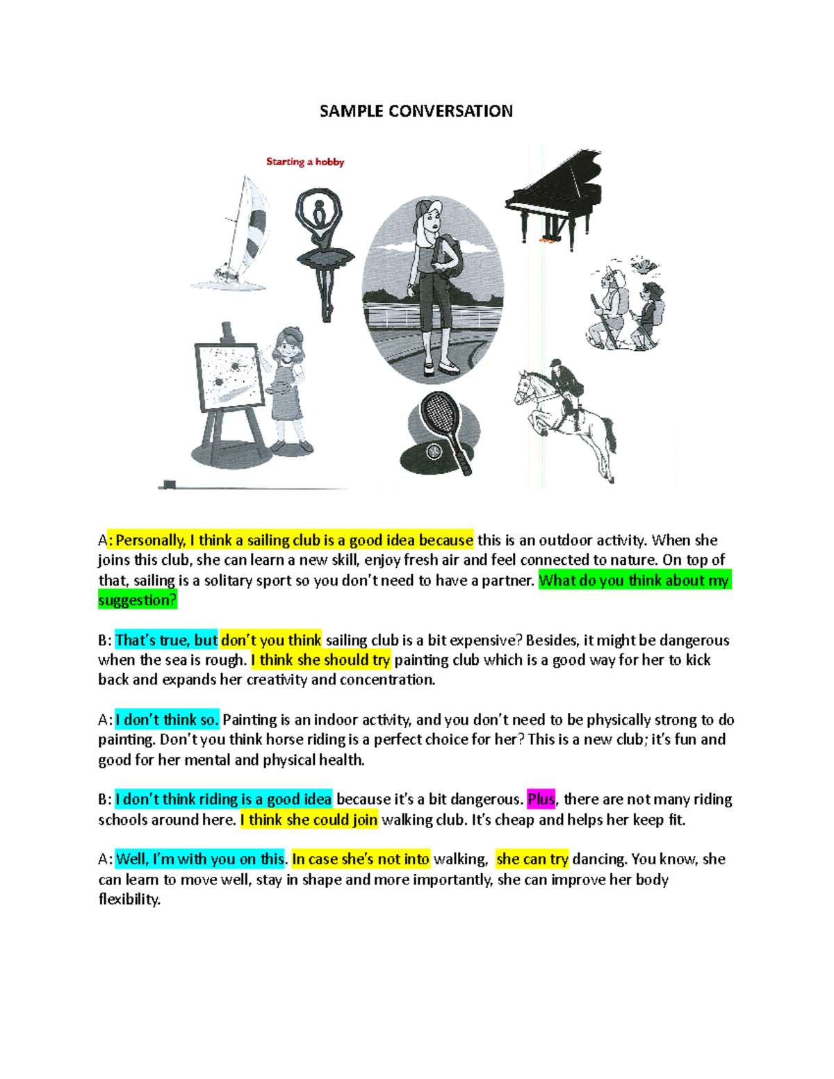 Sample- Conversation - English - SAMPLE CONVERSATION A: Personally, I ...