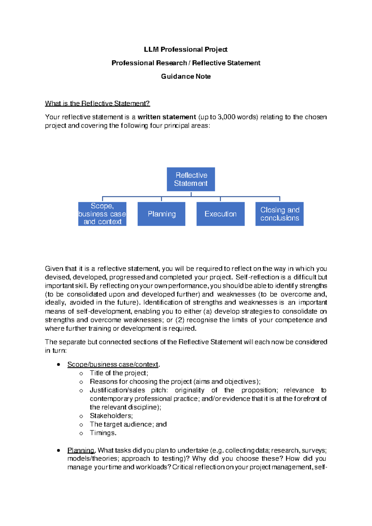 LLM Professional Project: Guidance for Research & Reflective Statement ...