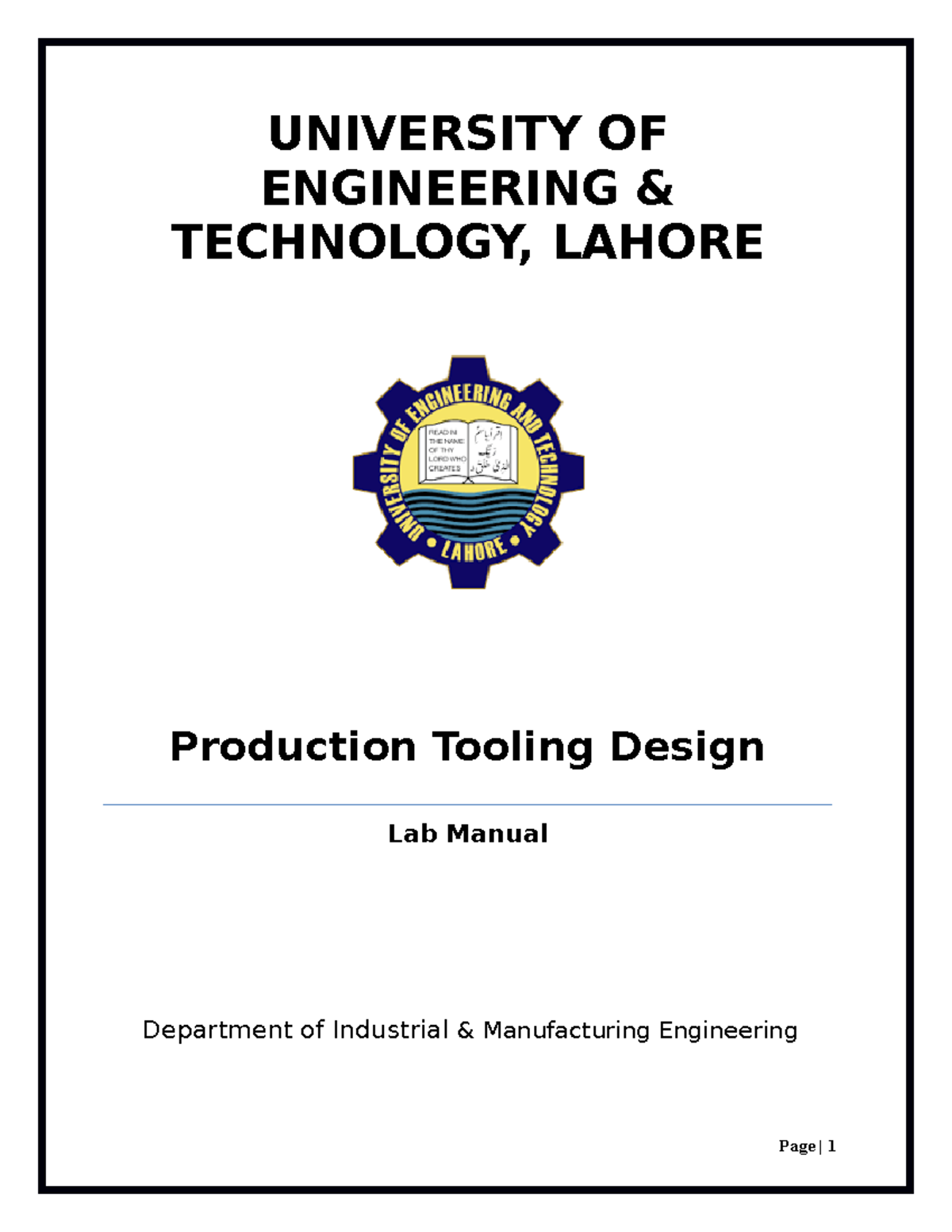 AutoCAD Lab Manual for Production Tooling Design - Lab Work Guide - Studocu