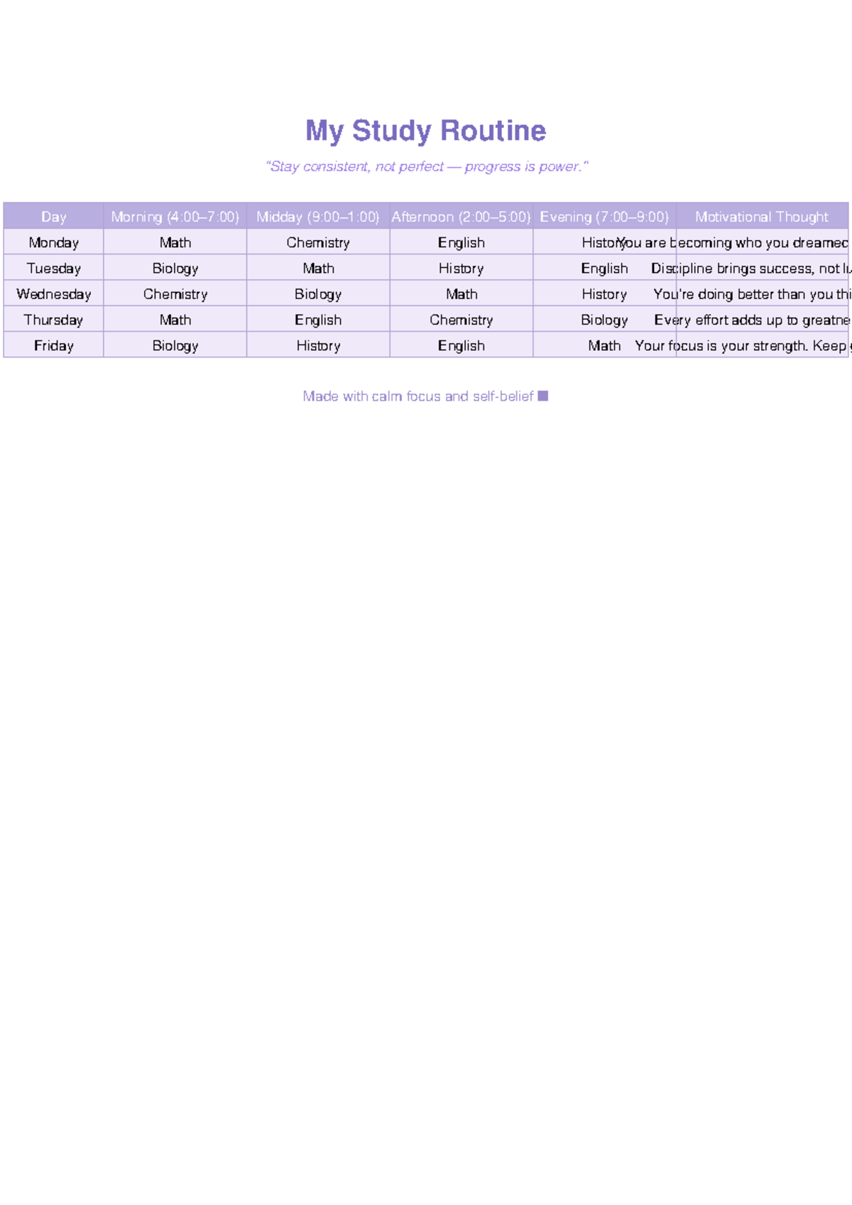 My Study Routine - work hard - My Study Routine “Stay consistent, not ...