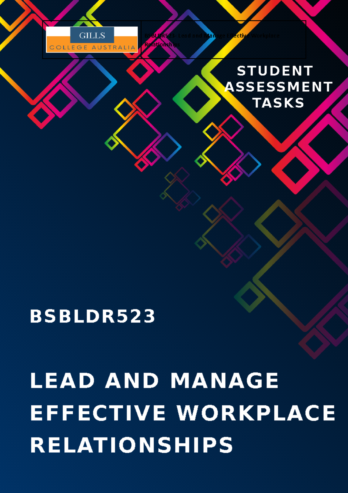 BSBLDR523 Assessment Task 2: Leading Effective Workplace Relationships ...