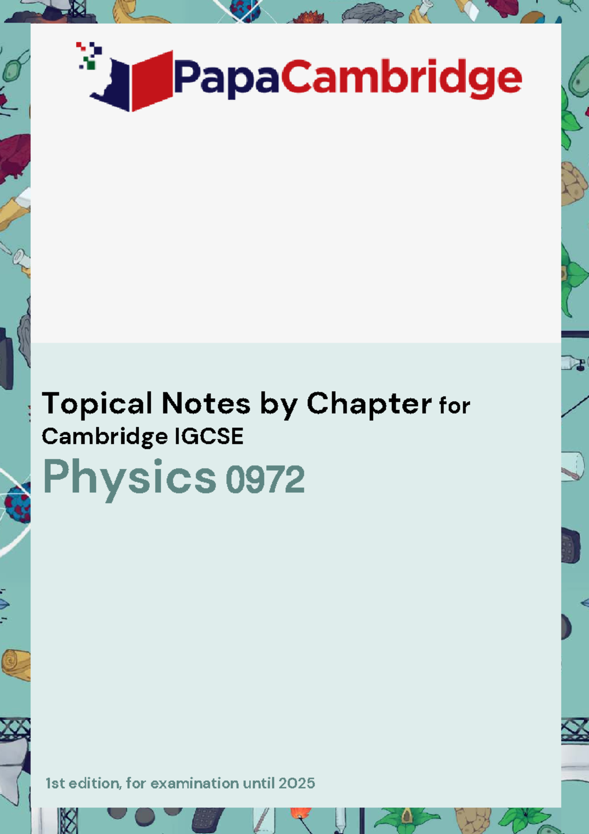 Topical Notes for Cambridge IGCSE Physics 0972: Motion, Forces & Energy ...