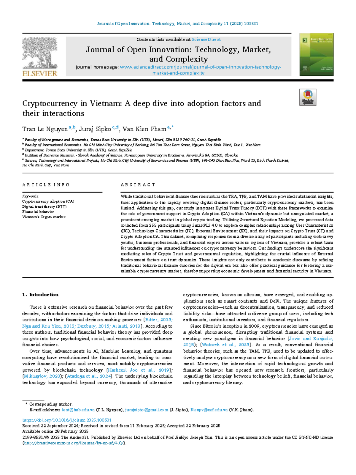 Cryptocurrency Adoption in Vietnam: Factors and Trust Dynamics (2025 ...