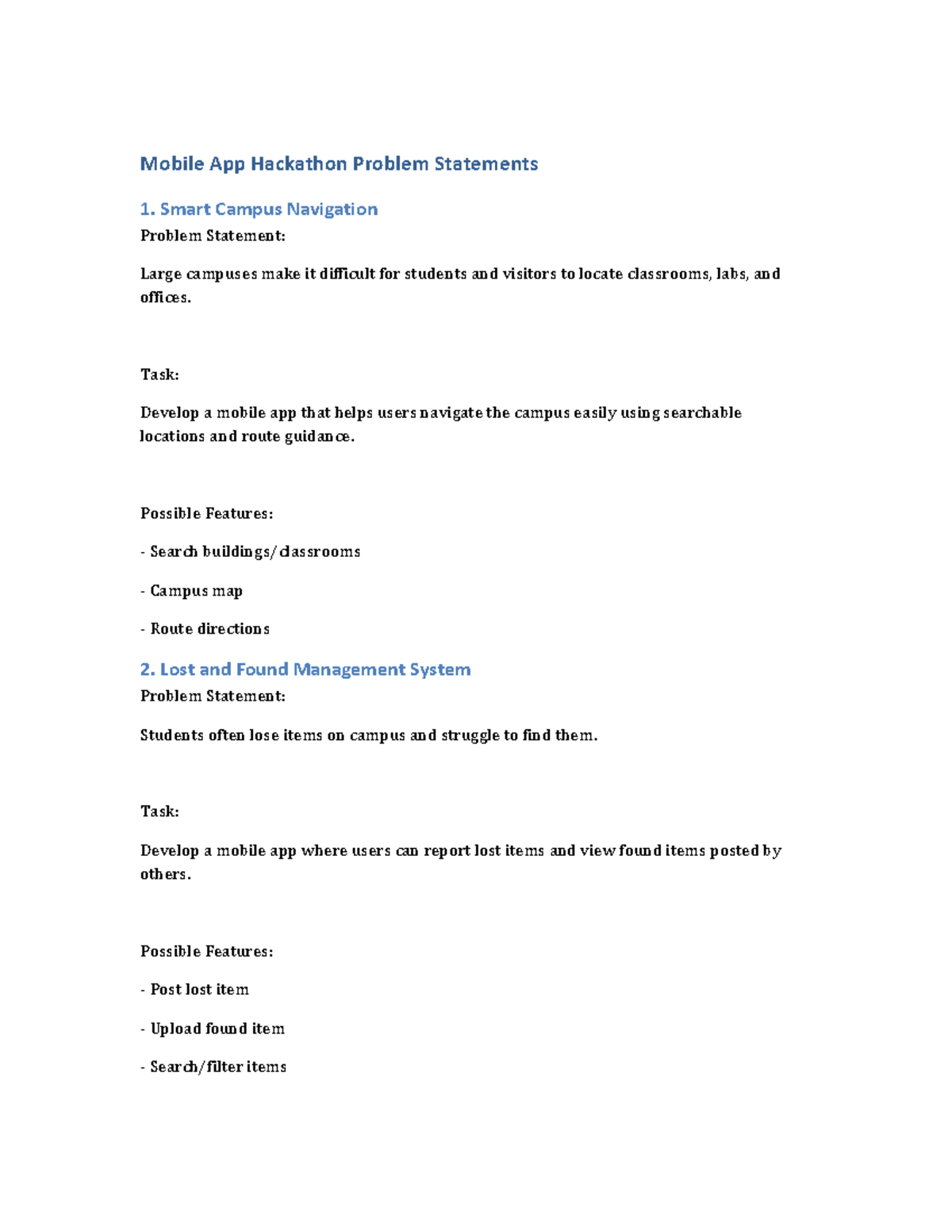 Mobile App Hackathon Problem Statements: Innovative Solutions for ...