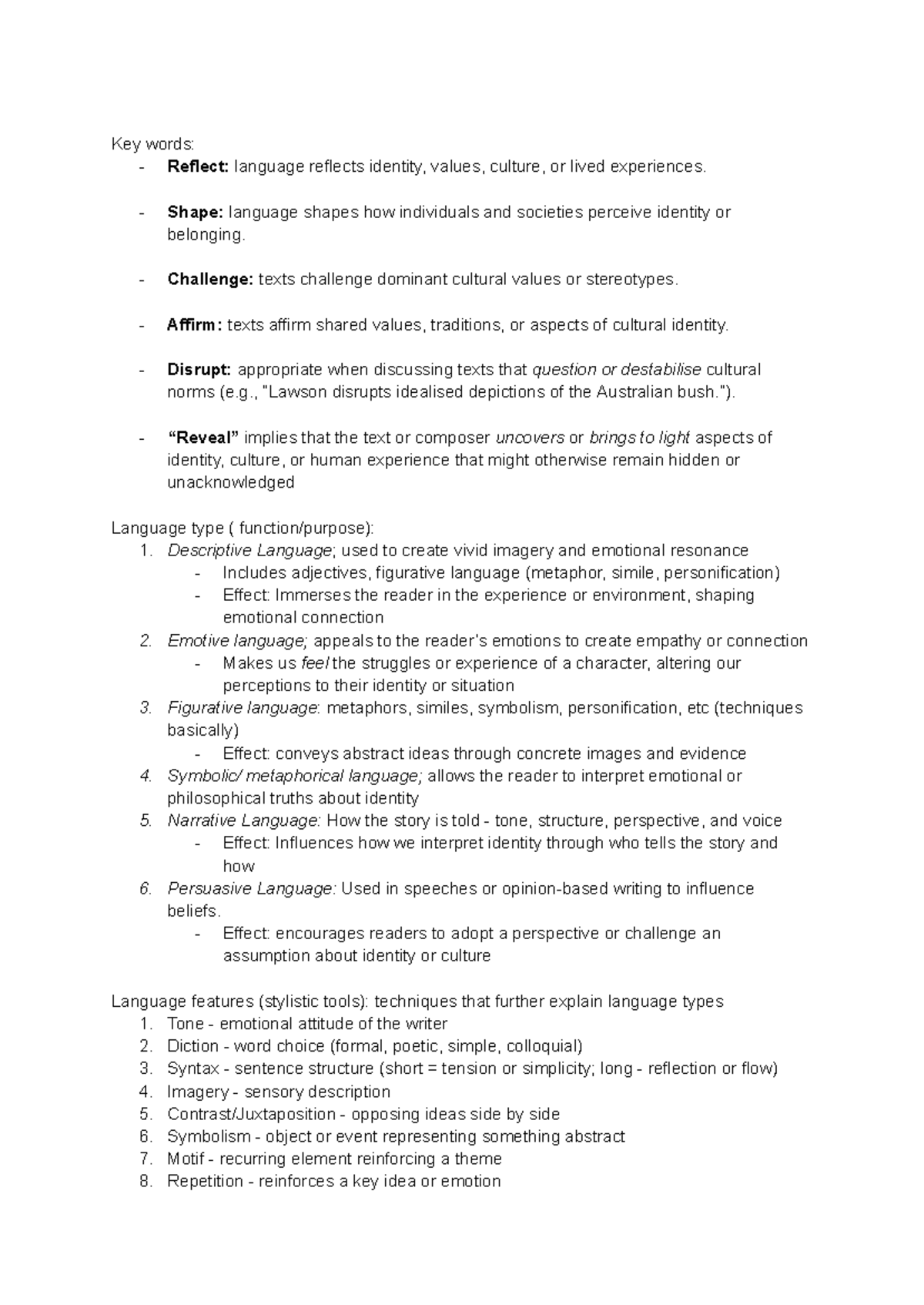 STD Eng - Module A: Language, Identity & Culture Analysis - Studocu