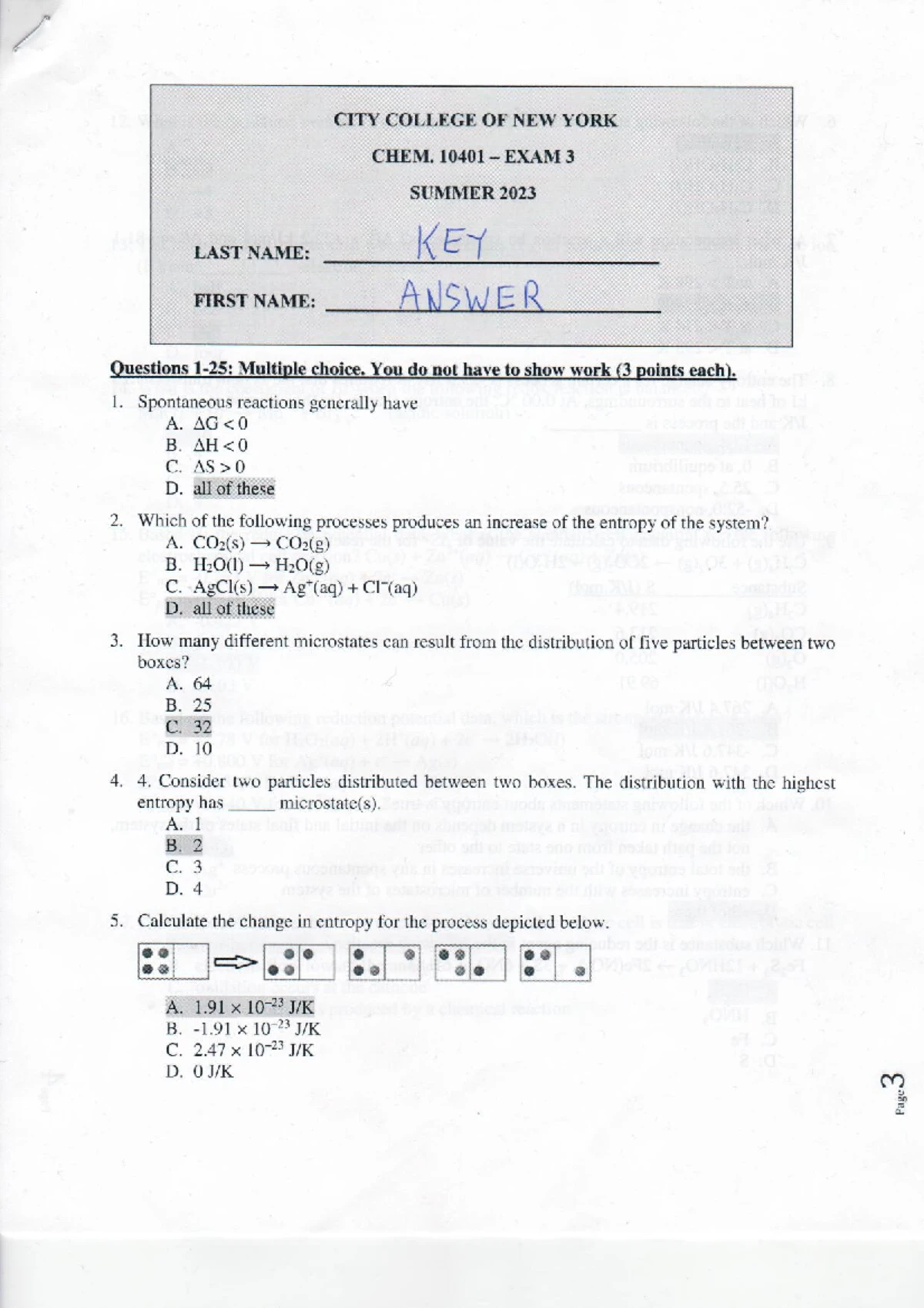 Spring 2023 CHEM 101 Exam 2 - Practice Questions & Solutions - Studocu