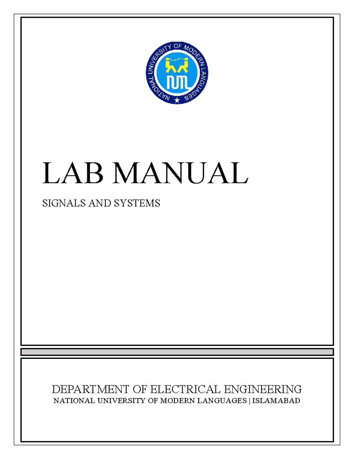 Signal&systems - Lab Manual - 2021 - DEPARTMENT OF ELECTRICAL ...