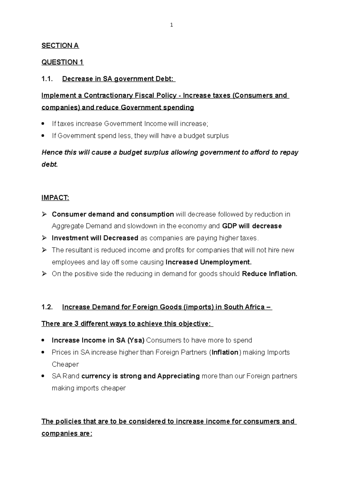 Intermediate Macro Economics Assignment Analysis and Strategies - Studocu