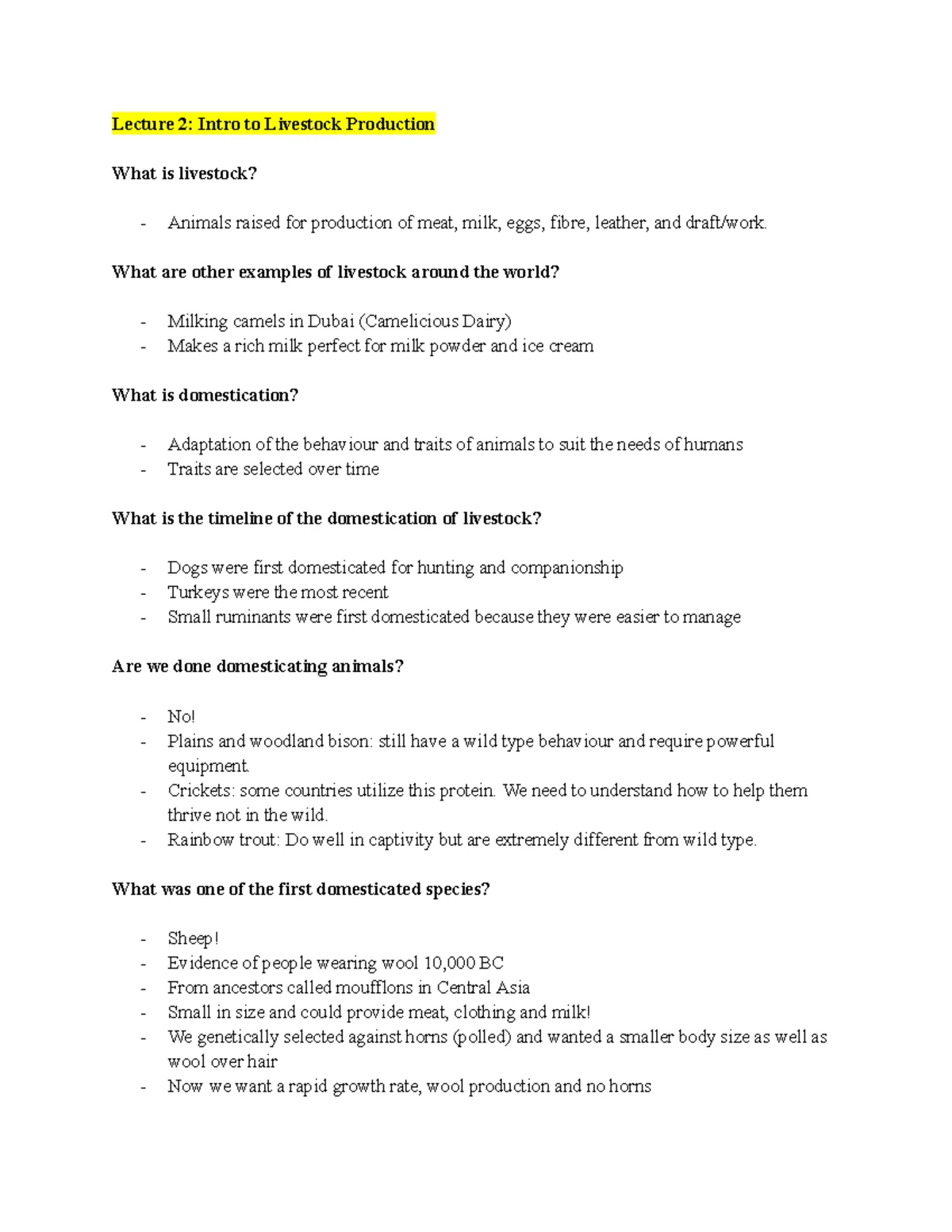 Equine Industry (EQUINE 101) - Comprehensive Lecture Notes - Studocu