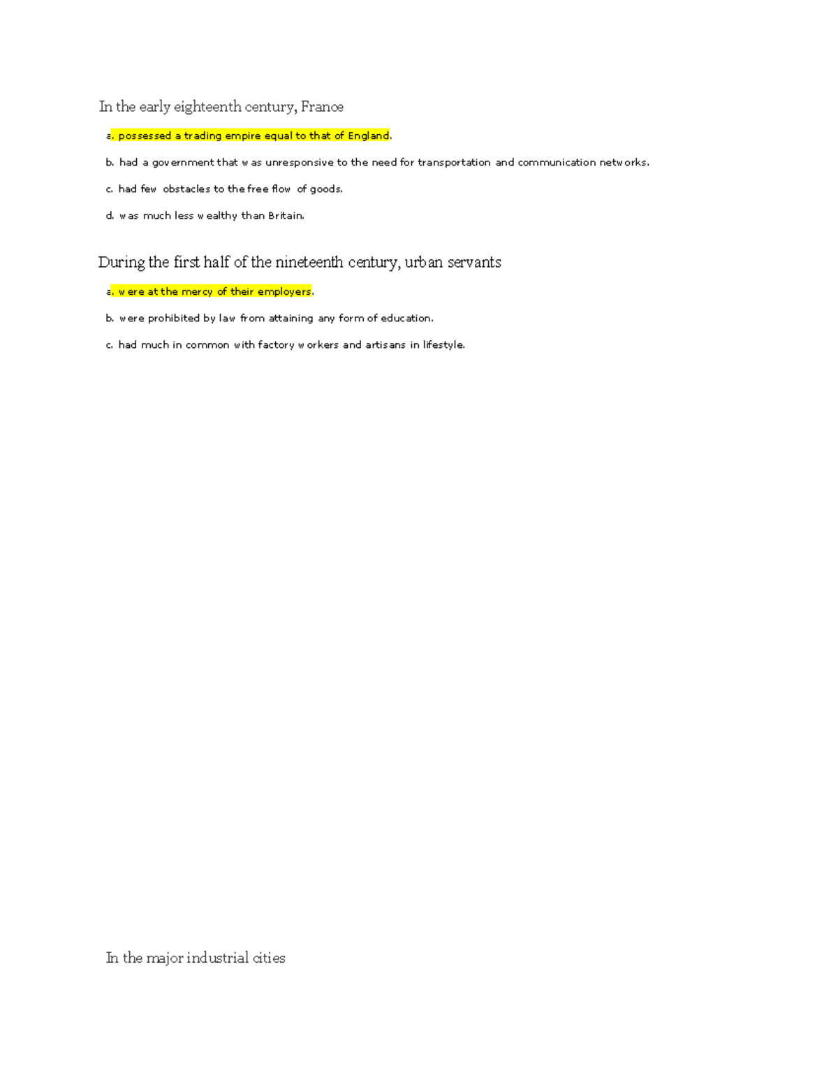 LU QUIZ HIST CH 20 - Industrial Revolution Overview and Key Concepts ...