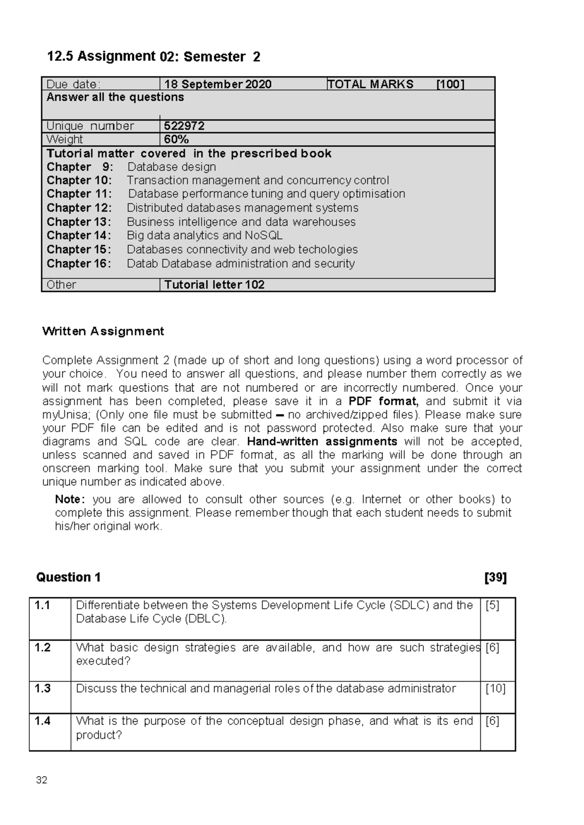 IRM4723 Semester 2 Assignment 2: Database Design & Management - Studocu