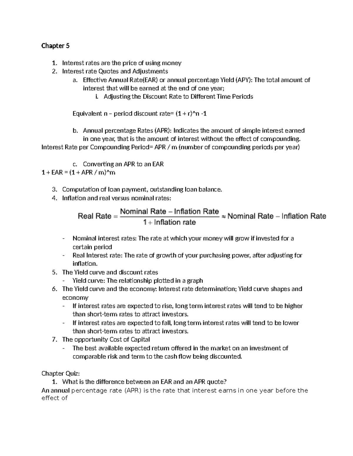 Chapter 5-9 Study Notes: Interest Rates, Bonds, and Stock Basics - Studocu