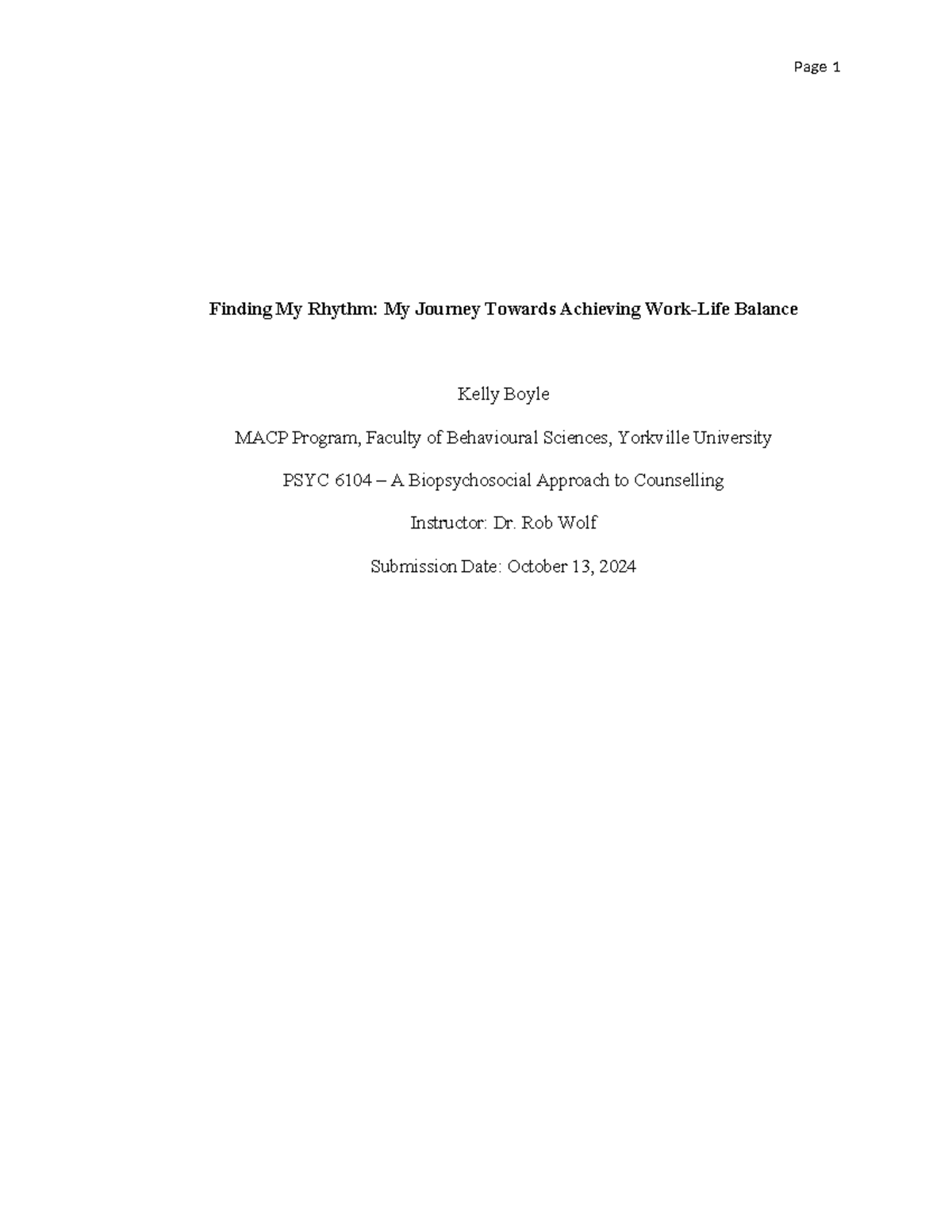 PSYC6104 24F 320 Assignment 2 Kelly Boyle - Finding My Rhythm: My ...
