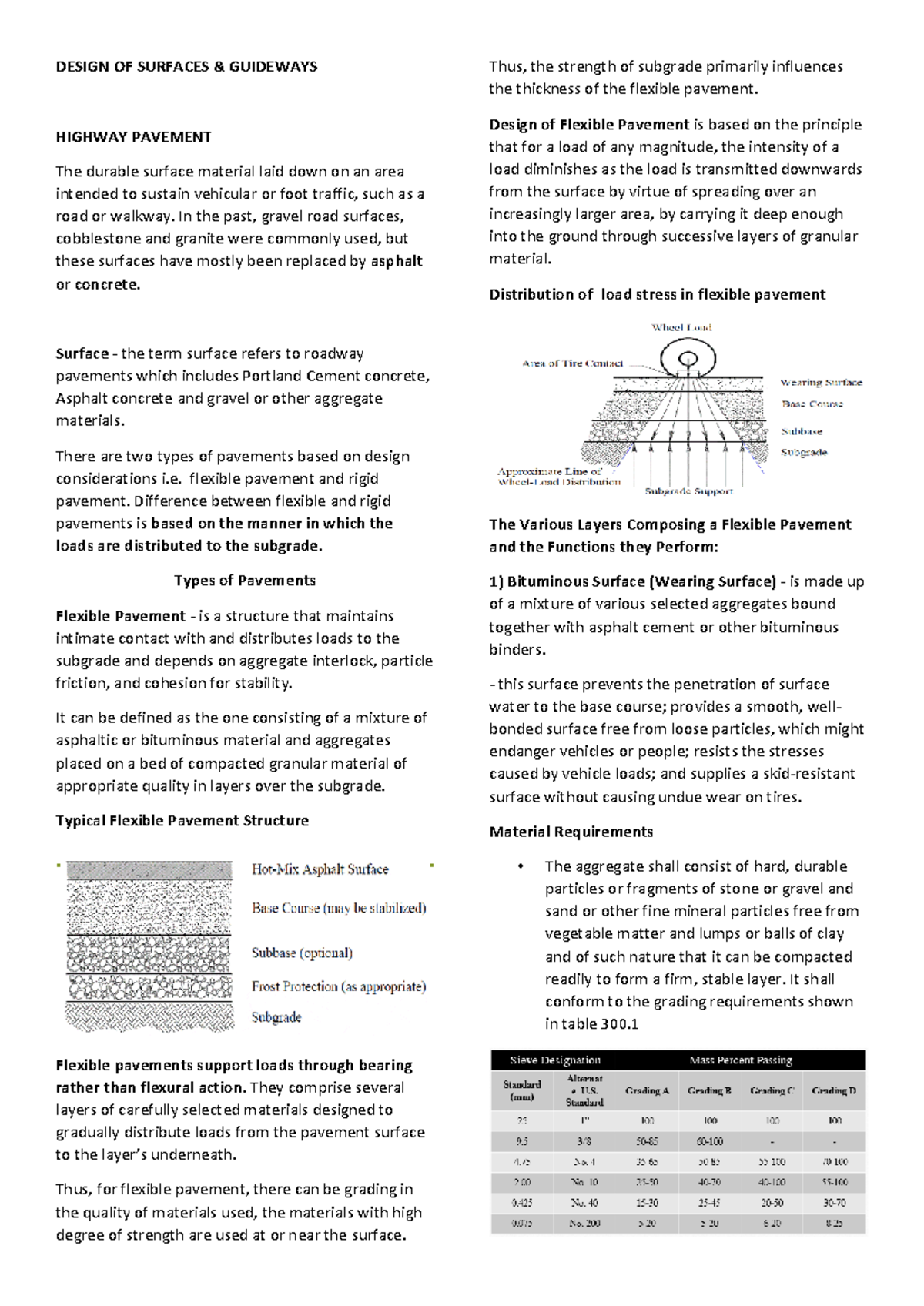 Highway Pavement Design and Maintenance Notes - Transportation ...