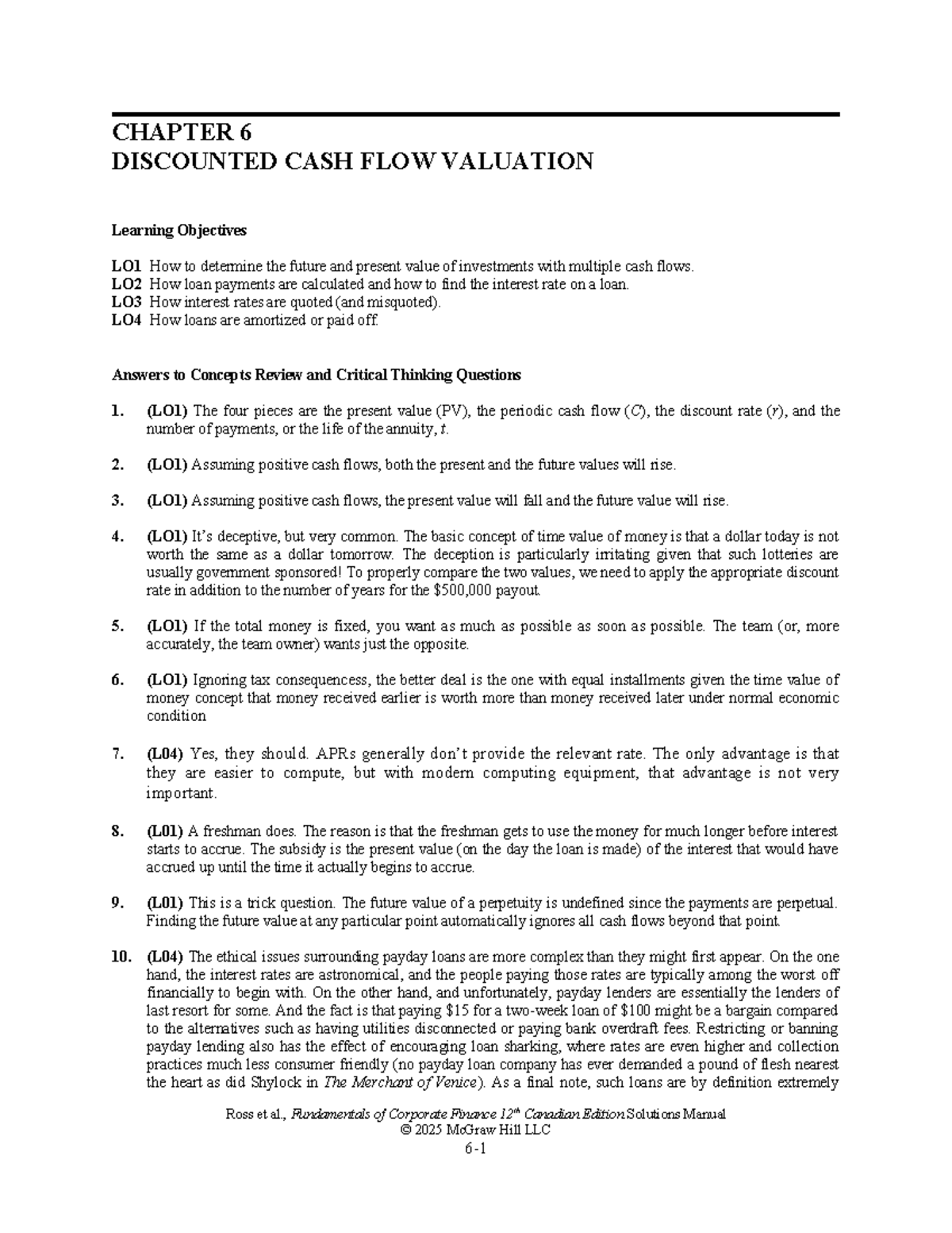 CH06 Final Exam Solutions: Discounted Cash Flow Valuation - Studocu