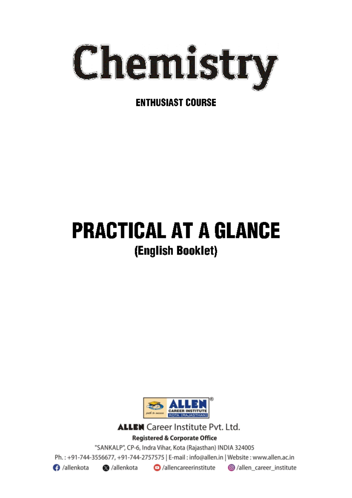 Chemistry Practical Notes: Class XII Syllabus & Experiments - Studocu