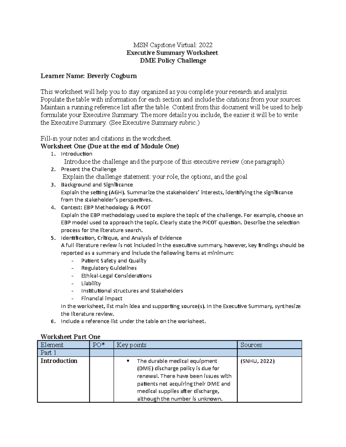 Cap Virt+DME+Exec Sum WS 2022 Revised - MSN Capstone Virtual: 2022 ...