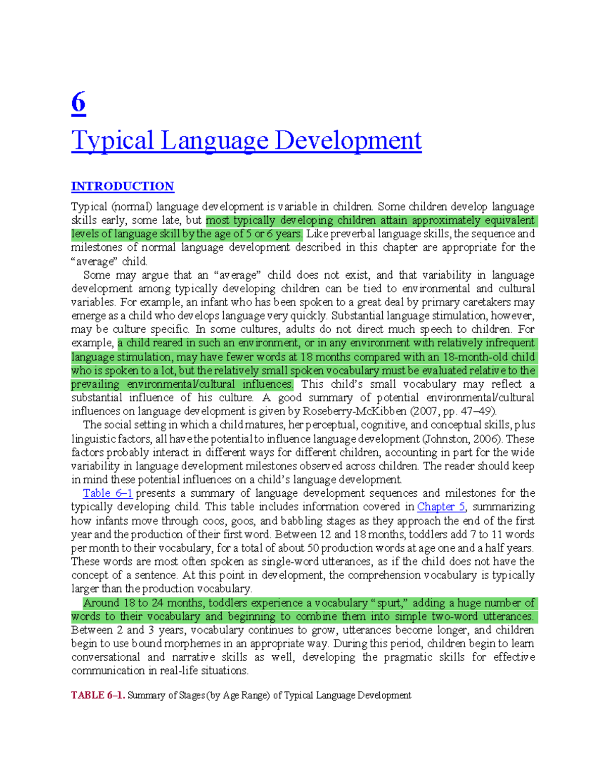 Typical Language Development in Children: Milestones & Influences - Studocu