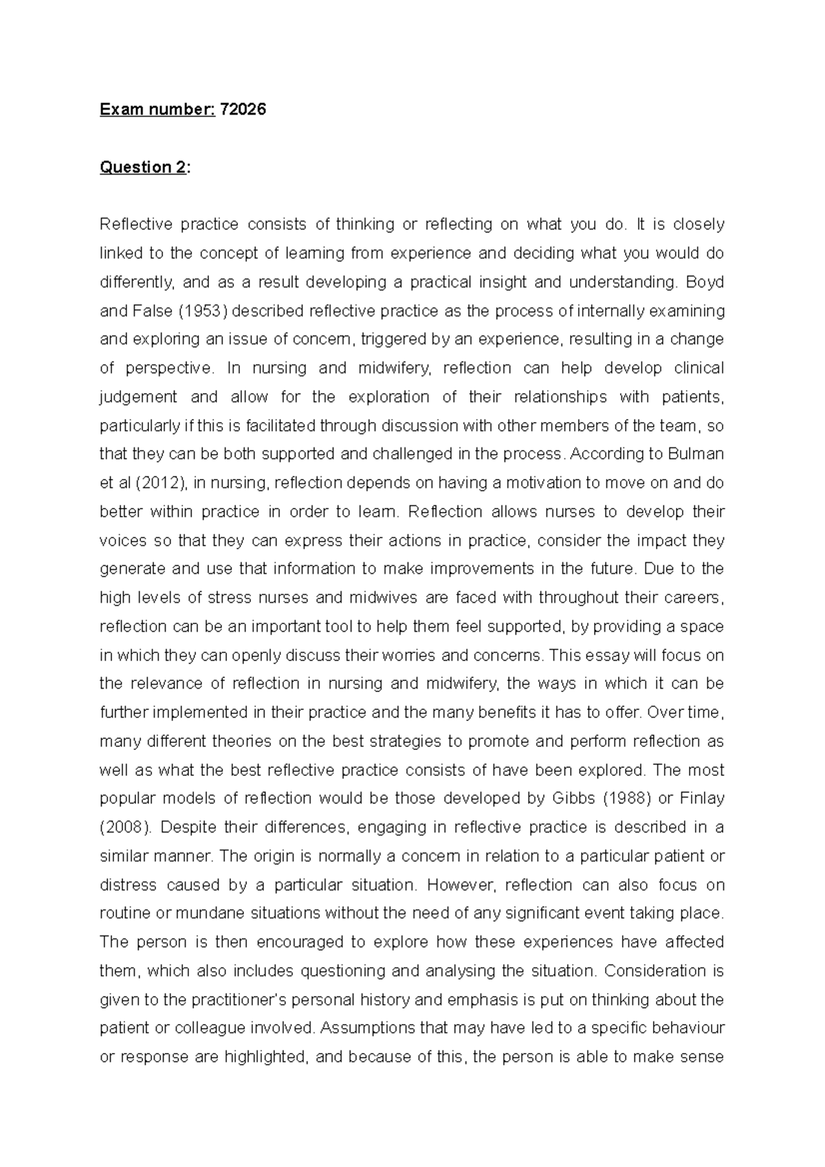 Reflective Practice in Nursing: Insights on Growth and Development ...