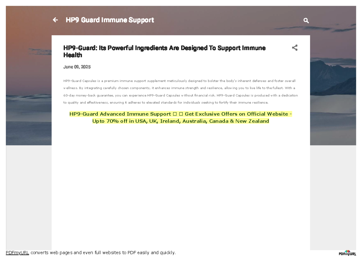 HP9 Guard Immune Support: A Comprehensive Guide to Its Ingredients and ...