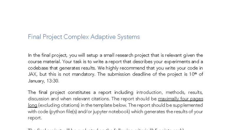Final Project: Research on Complex Adaptive Systems (CAS) - Studeersnel