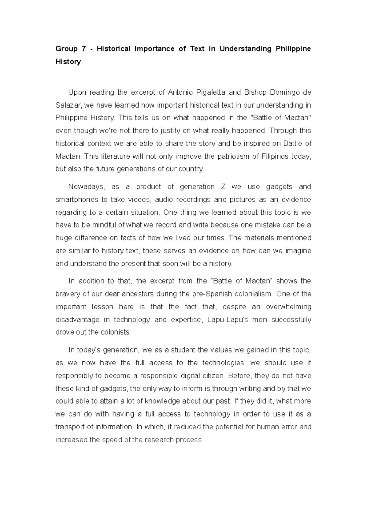 RPH 7 - Readings In Philippine History - Group 7 - Historical ...