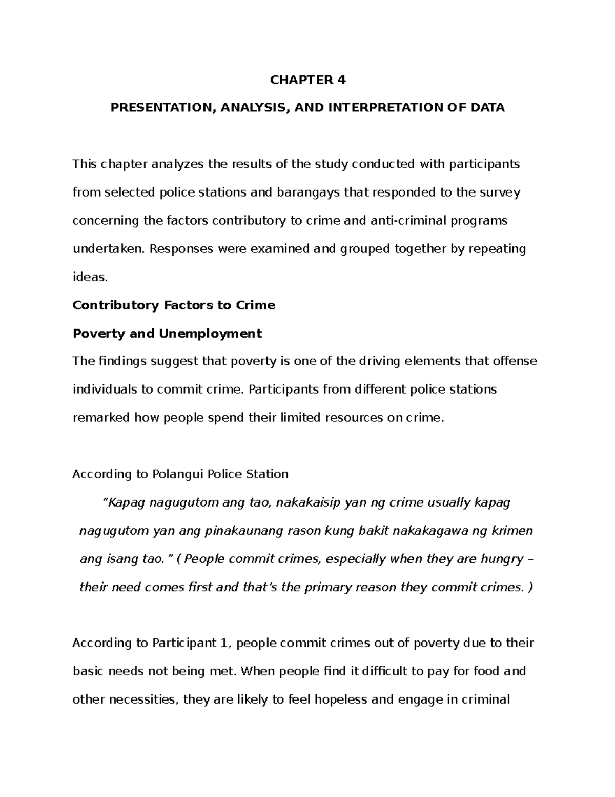 CHAPTER 4: ANALYSIS OF CRIME FACTORS AND PREVENTION STRATEGIES - Studocu