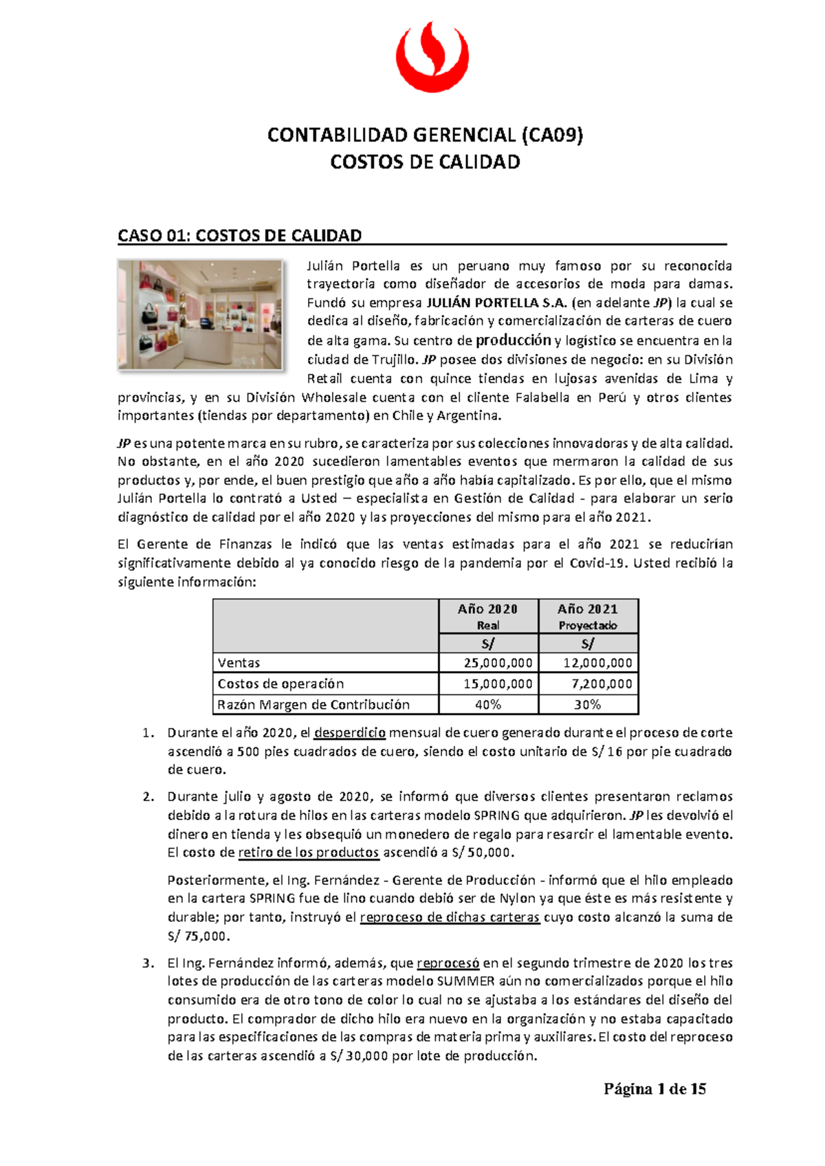 CA09 PD Costos de Calidad - Caso Análisis y Propuestas 2021 - Studocu