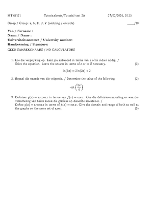 MTHS111 Test 7 Memo - Practice more questions - MTHS111 - .4 J (3xt2) 8 ...