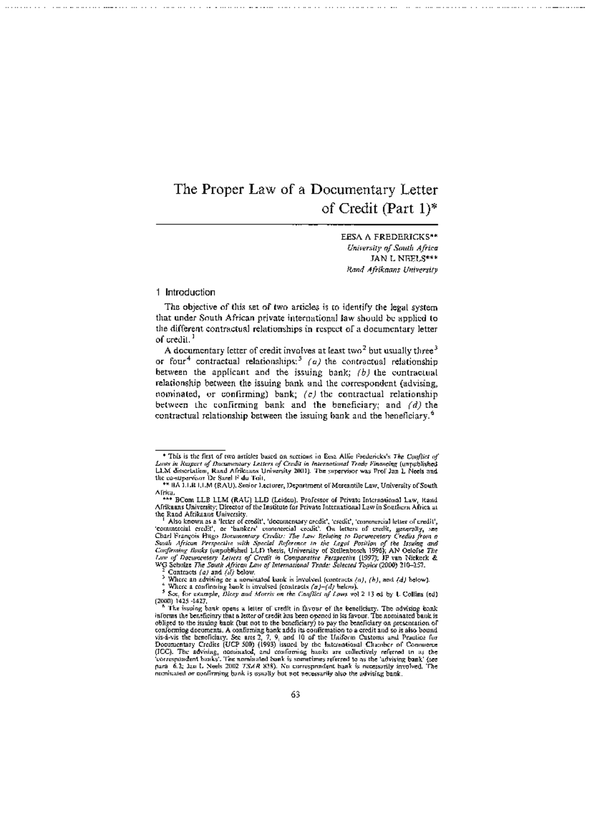 Proper Law of a Documentary Letter of Credit: Key Insights and Analysis ...
