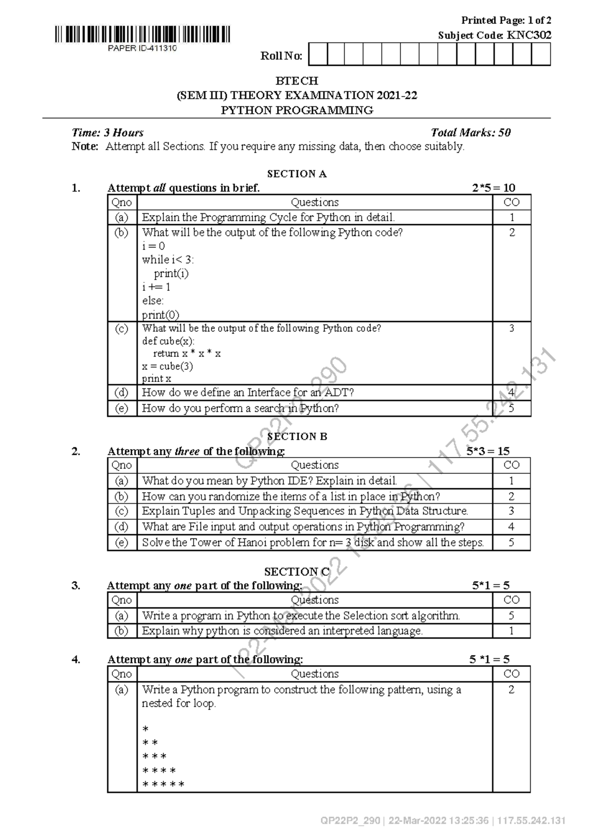 Python Programming KNC302 Final Exam Notes - Studocu