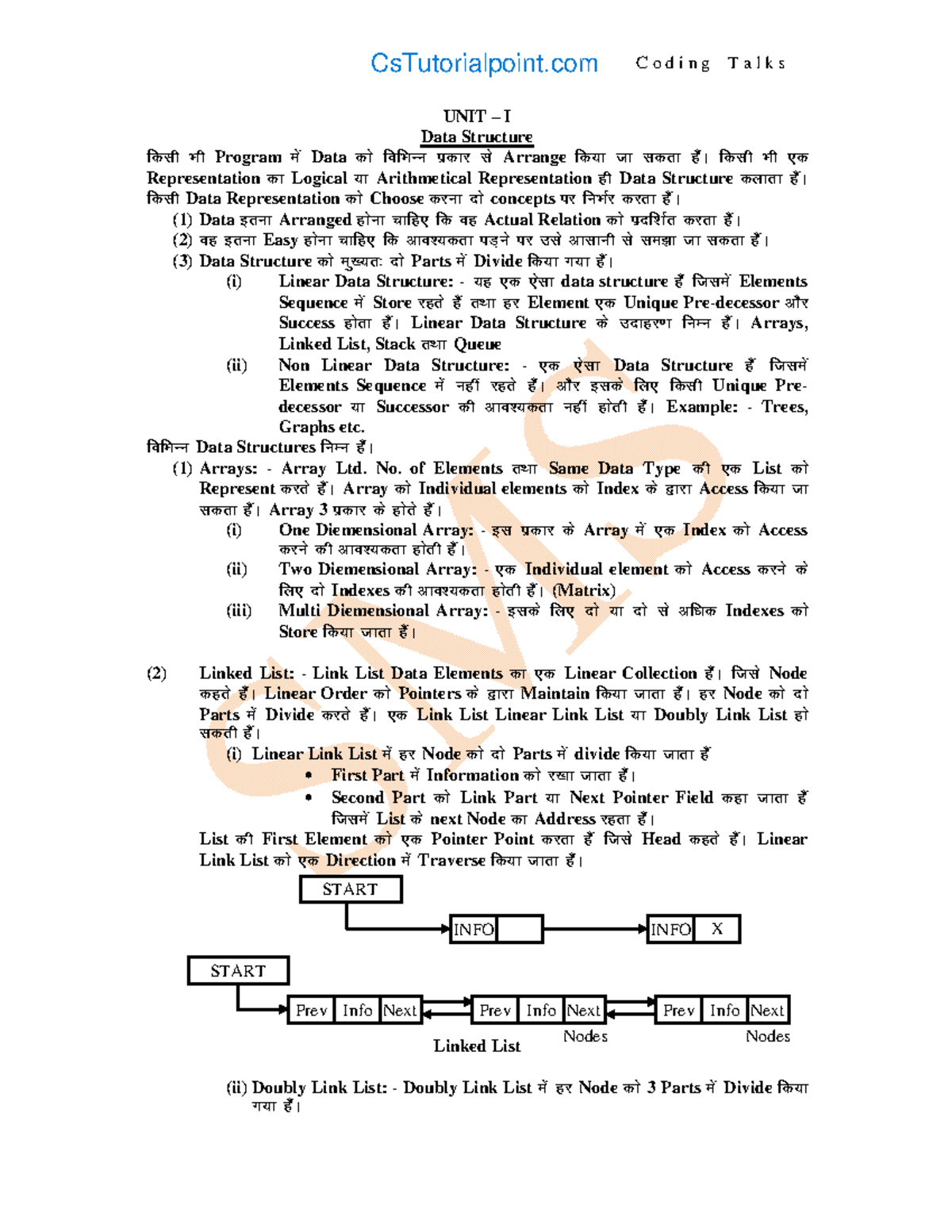 Data Structure Notes - Unit I in Hindi - Studocu