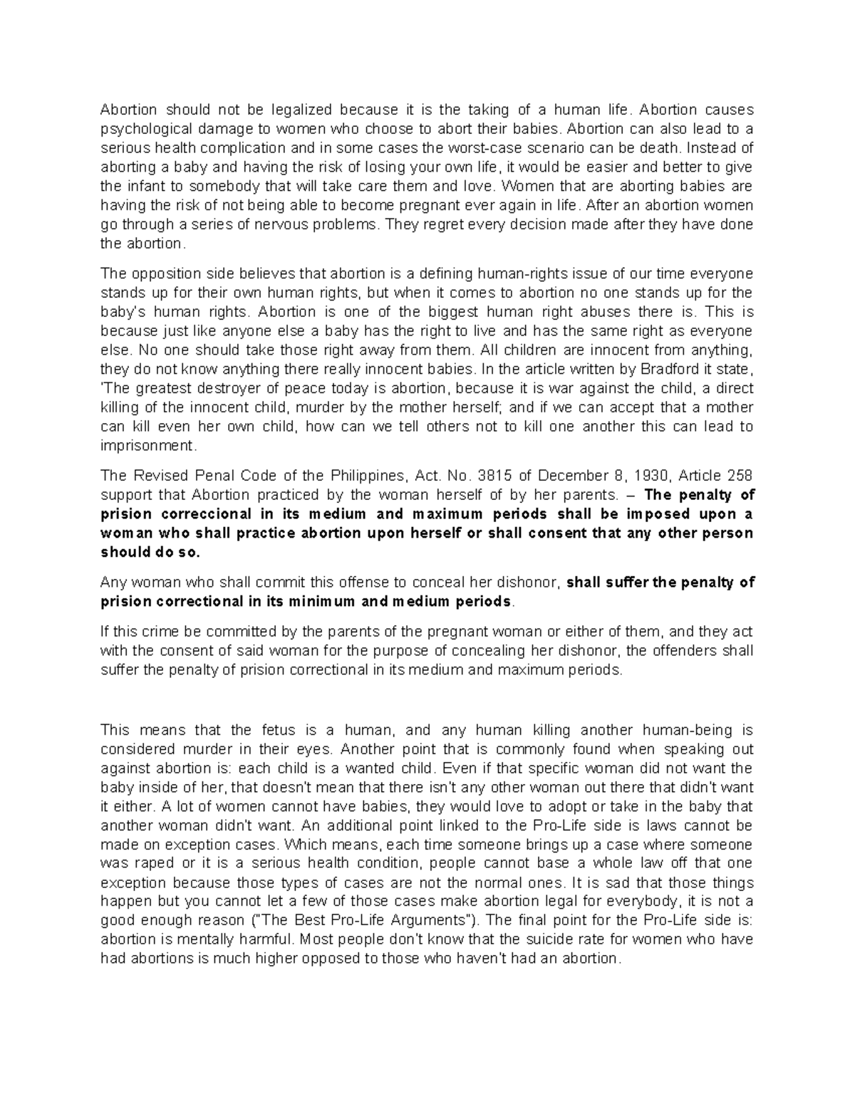 PHI 101: Essay on the Ethical Implications of Abortion Rights - Studocu