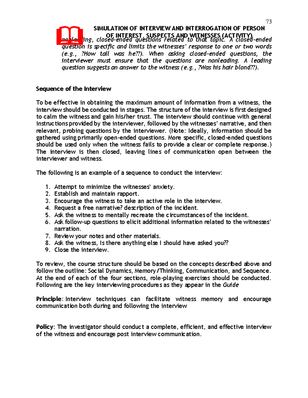 Simulation of Interview and Interrogation Techniques: Best Practices ...